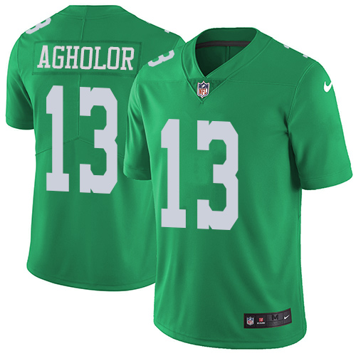 Nike Eagles #13 Nelson Agholor Green Men's Stitched NFL Limited Rush Jersey - Click Image to Close